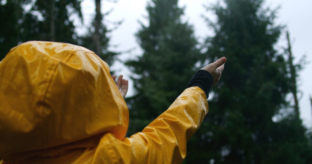 yellow rain jacket kid
