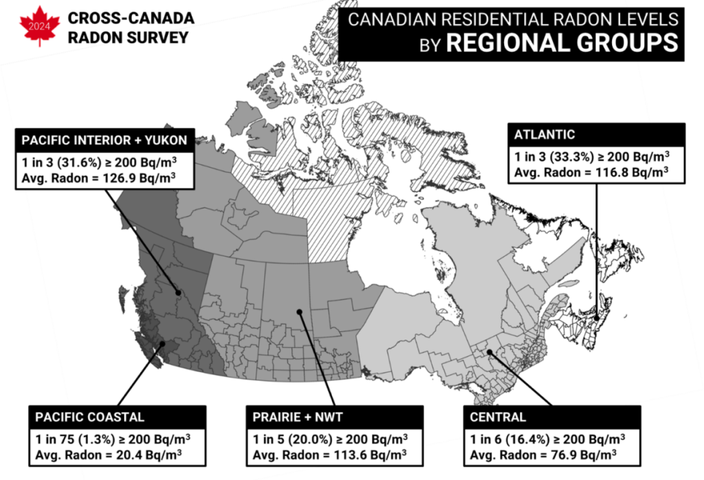 canada radon regions map