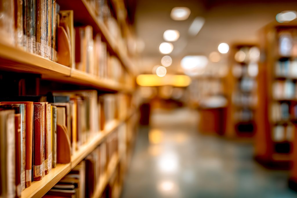 library shelves stacks